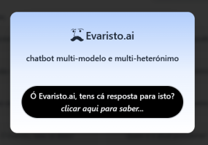 Ecrã de entrada da plataforma portuguesa Evaristo.ai.